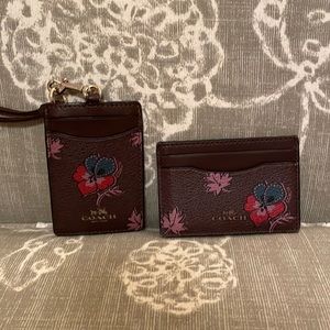 Coach lanyard and card holder